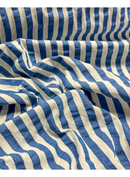 Madeline seersucker verticale strepen - blauw