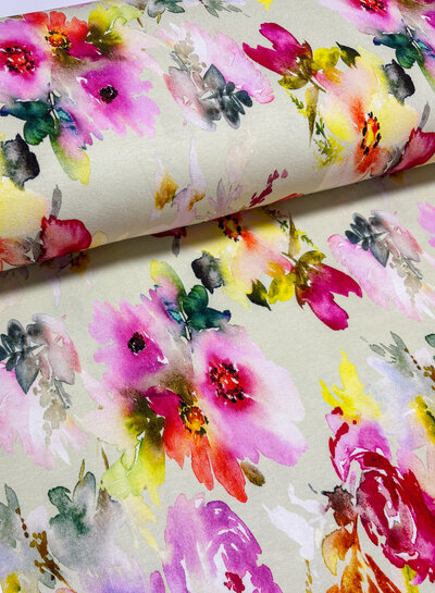 Madeline floral symphony - shape-retaining viscose jersey