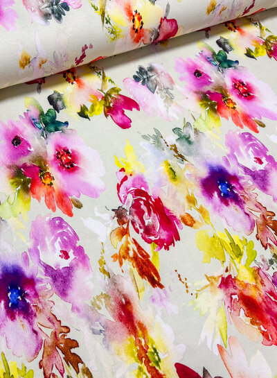 Madeline floral symphony - vormvaste viscose tricot