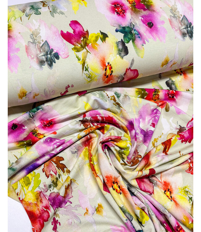 Madeline floral symphony - vormvaste viscose tricot