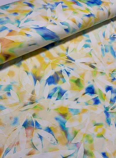 Madeline tropisch pastel - vormvaste viscose tricot