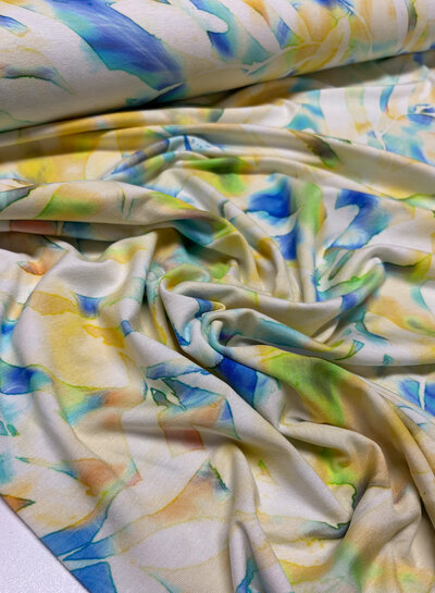 Madeline tropical pastel - dimensionally stable viscose jersey