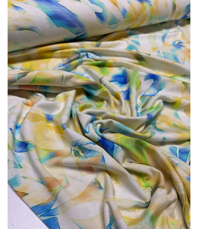 Madeline tropisch pastel - vormvaste viscose tricot
