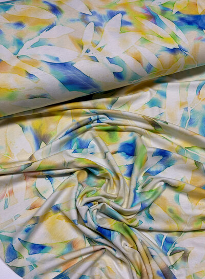 Madeline tropisch pastel - vormvaste viscose tricot