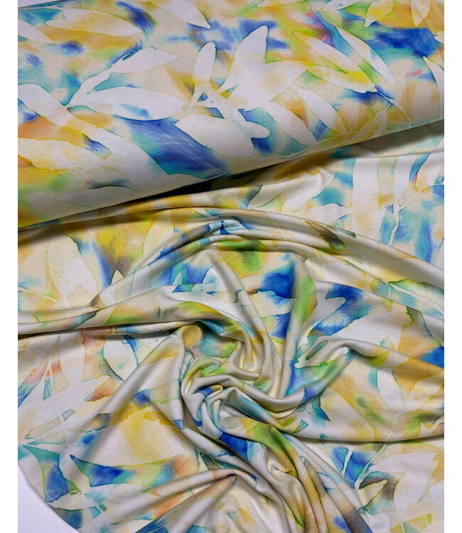 Madeline tropisch pastel - vormvaste viscose tricot