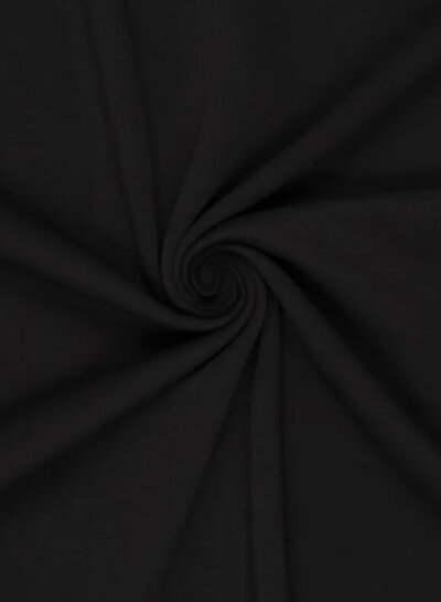 Madeline zwart katoen Interlock tricot - mooie stevige kwaliteit