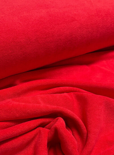 red - sponge / stretch terry cloth