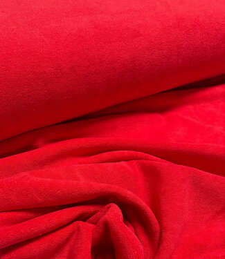 red - sponge / stretch terry cloth