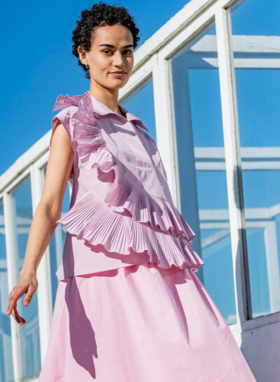 Fibremood stonewashed popeline - roze - Jazz