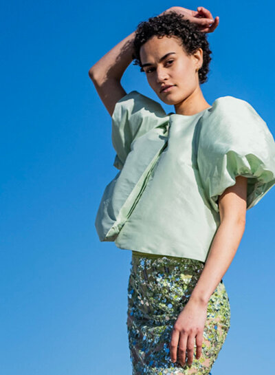 Fibremood Taffeta - soft green - Raven / Star