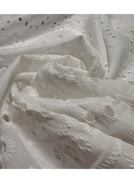 Madeline beautiful embroidery option scalloped edge - white