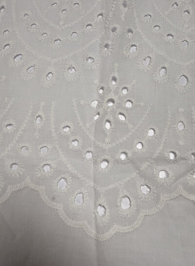 Madeline beautiful embroidery option scalloped edge - white