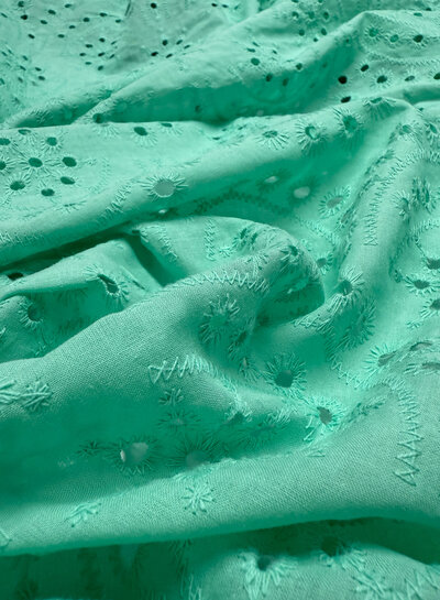 Madeline prachtige broderie optie geschulpte rand - pepermint