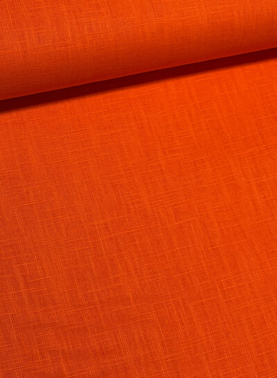 Madeline orange - linen cotton blend