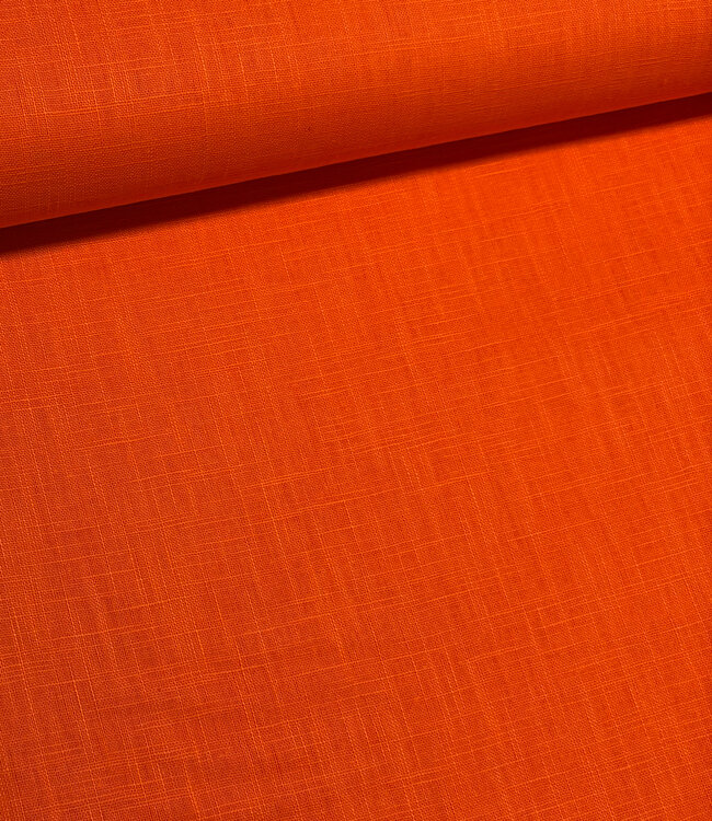 Madeline oranje - linnen katoen blend