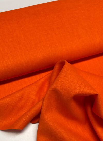 Madeline orange - linen cotton blend