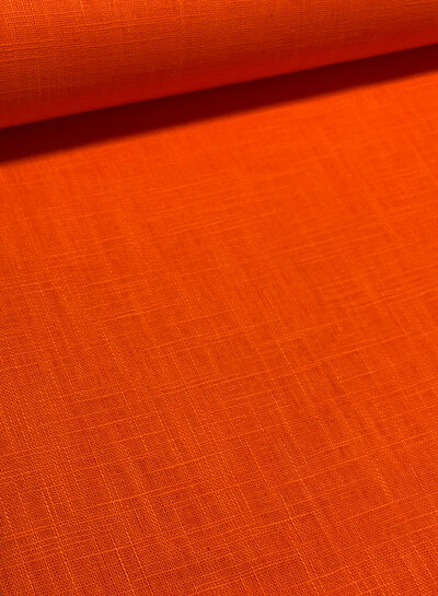 Madeline orange - linen cotton blend