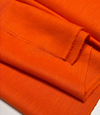Madeline orange - linen cotton blend