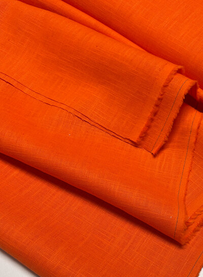 Madeline orange - linen cotton blend