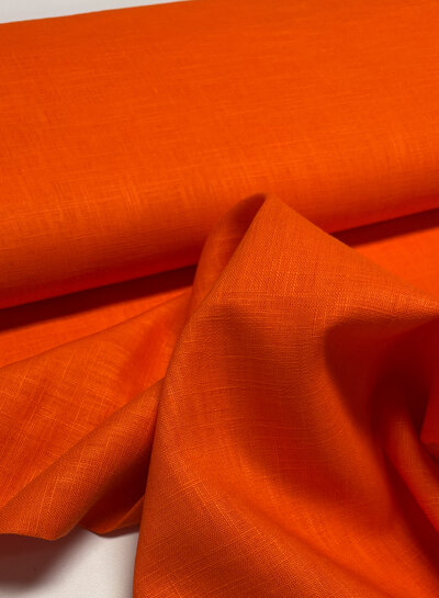 Madeline orange - linen cotton blend