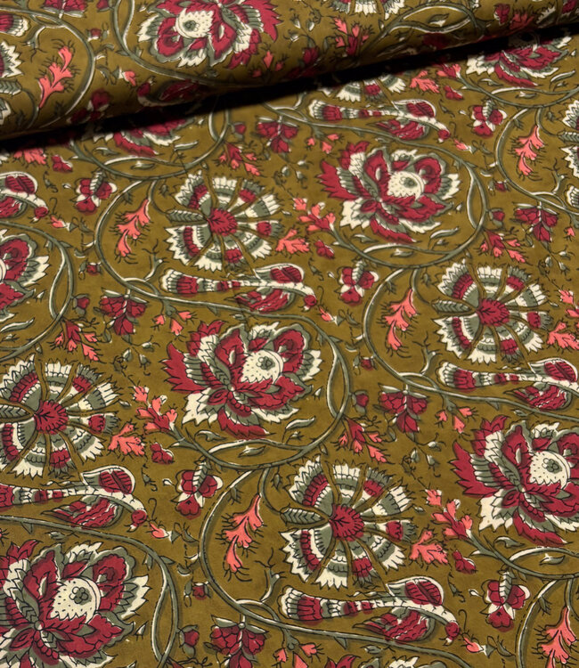 Madeline batik katoen voile - desert bloom