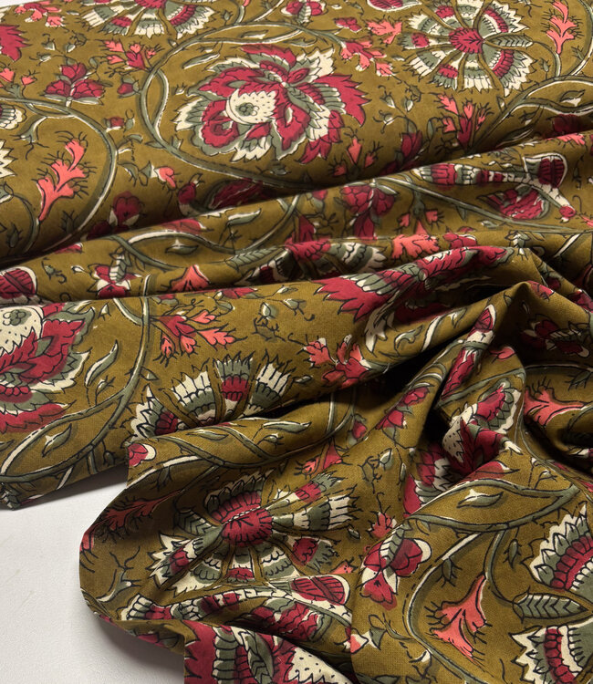 Madeline batik katoen voile - desert bloom
