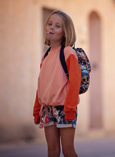 See You at Six French terry - Peach cream