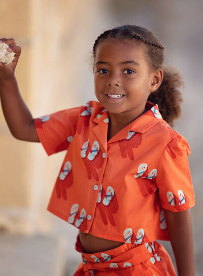 See You at Six Flip Flops - Cotton - Puffin's Bill Red