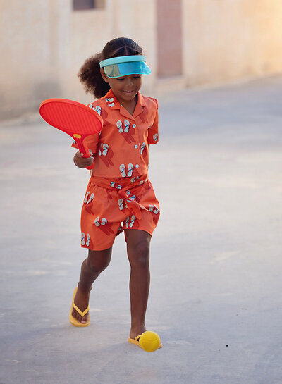 See You at Six Flip Flops - Cotton - Puffin's Bill Red