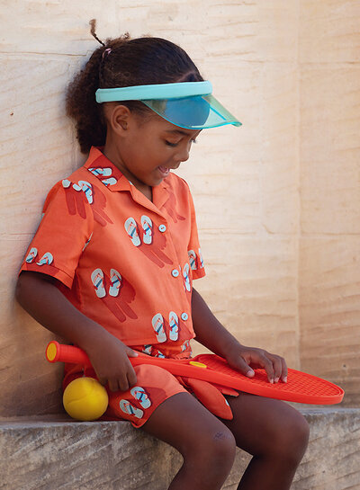 See You at Six Flip Flops - Cotton - Puffin's Bill Red