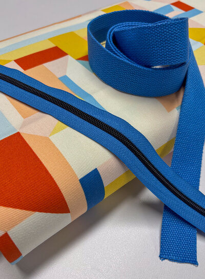 ZipperZoo Blauw - Zee van Belize - tassenband pak van 1,5 meter