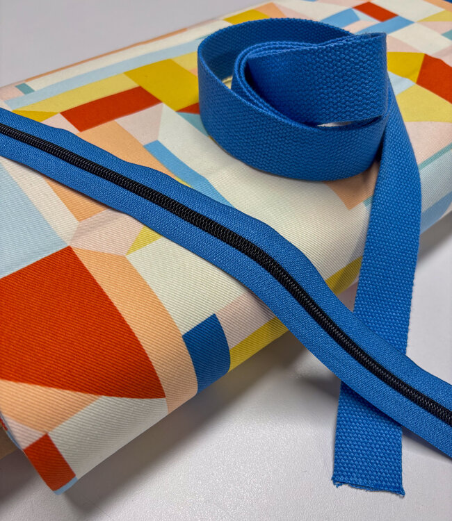 ZipperZoo Blauw - Zee van Belize - tassenband pak van 1,5 meter