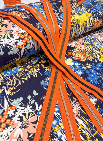 ZipperZoo puffin's bill rood - spiraalrits 1 meter  #5