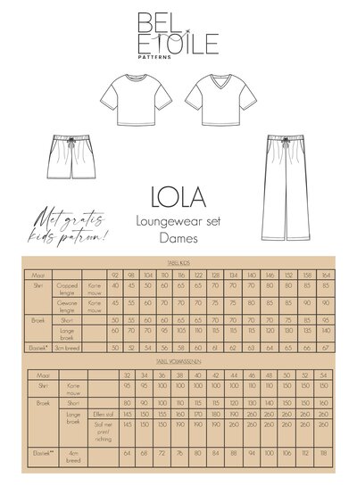 Bel'Etoile Lola Loungewear Set - papieren patroon