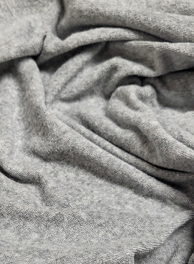 mottled grey sponge - stretch terry cloth
