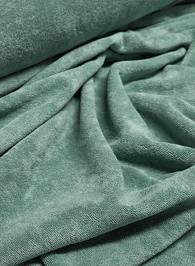 mint green sponge - stretch terry cloth