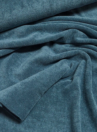 petrol green sponge / stretch terry cloth