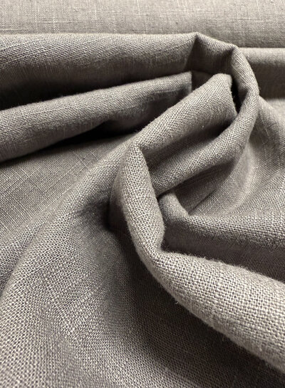 100% washed linen dark grey