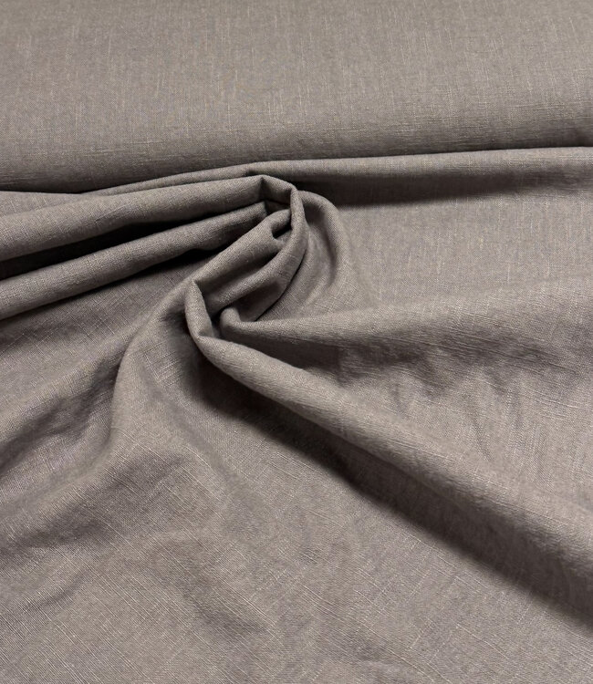 100% washed linnen donkergrijs