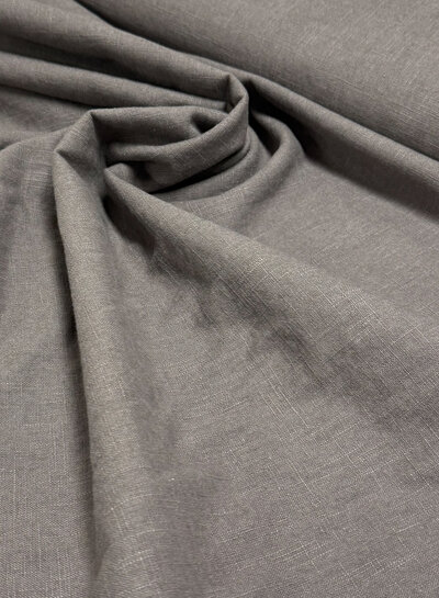 100% washed linnen donkergrijs