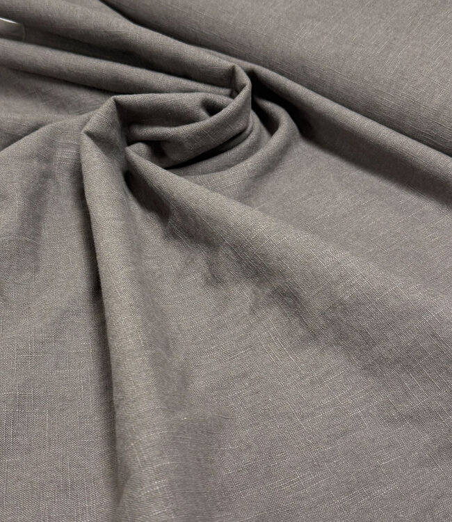 100% washed linnen donkergrijs