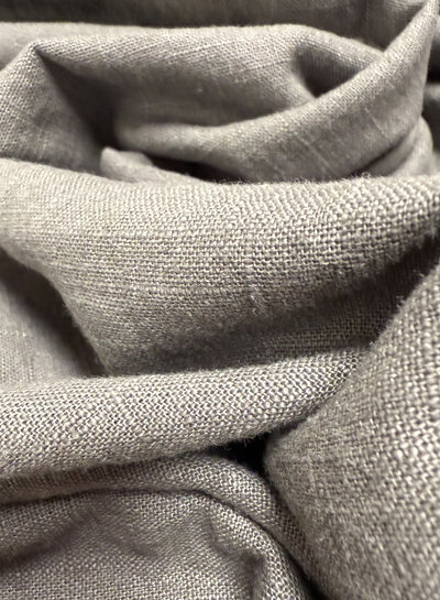 100% washed linen dark grey