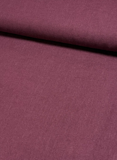 100% washed linnen - aubergine