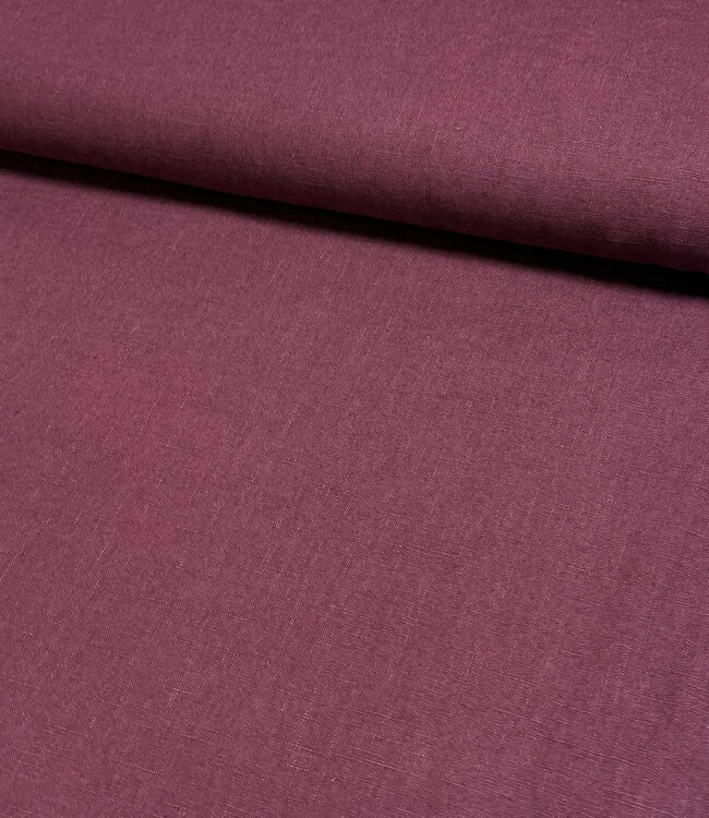 100% washed linnen - aubergine