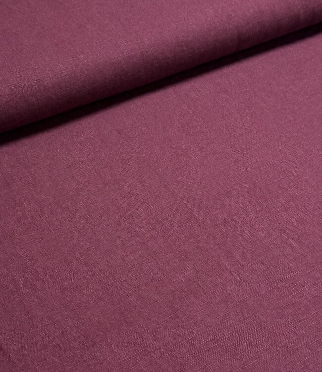 100% washed linnen - aubergine