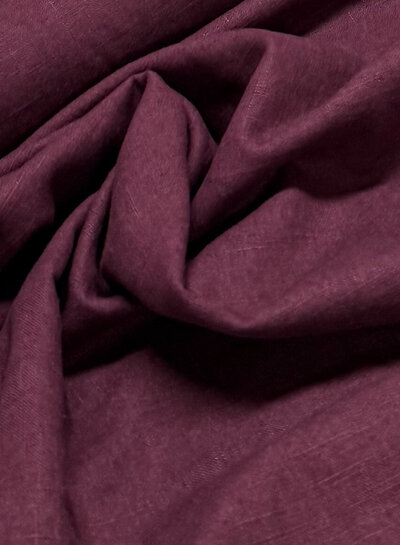 100% washed linen - eggplant