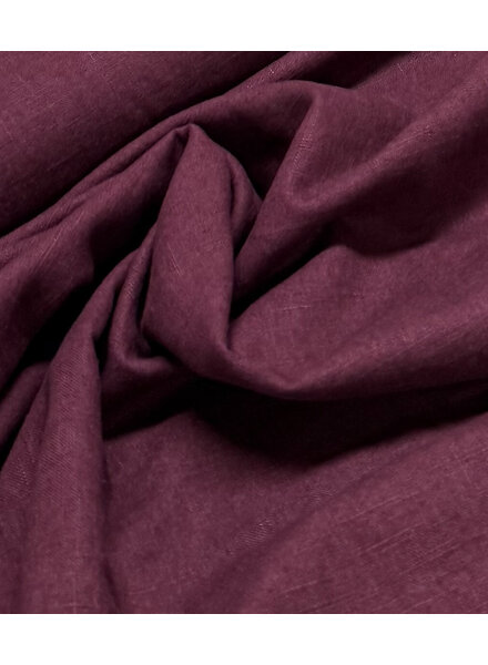 100% washed linen - eggplant