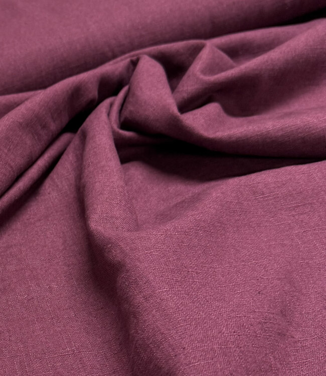 100% washed linnen - aubergine