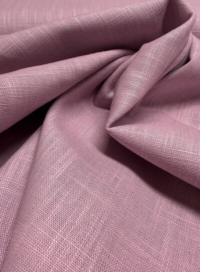 Poppy fabrics 100% washed linnen lila roze