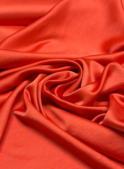 A la Ville coral - Satin viscose - quality Haute Couture